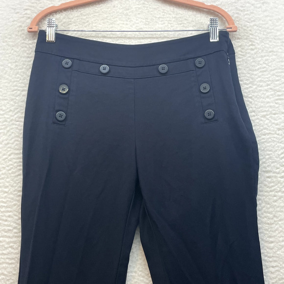 Cabi Pants Womens 6 Blue Mariner Trouser Dress Nautical Buttons Boot Cut Preppy - Picture 4 of 12